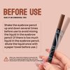 Microblading Eyebrow Pen Brow Pencil Waterproof Eyebrow Pen 2-in-1 Dual-Ended Eyebrow Pencil with 4-Fork Tip & Precise Brush-Tip for Long-Lasting Hairlike Eyebrow Pen, Dark Brown