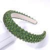boderier St Patricks Day Headband Green Crystal Rhinestone Padded Headband Wide Bejewelled Hairband Fashion Headbands Hair Accessories (Green)