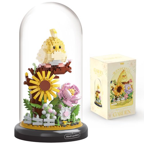 QARULUS Parrot Flower Bouquet Building Set Plants Friend Set Adults Bonsai Tree Animal Building Blocks Set Party Favors for Kids Valentine's Birthday Gift for Girlfriend Boys Girls Age 6-12+(Parrot)