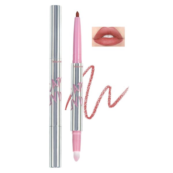 Ponhey Lip Liner Pencil & Brush, Nude Matte Lip Color, Long Lasting Waterproof Lip Liner, Lipstick Marker Pen