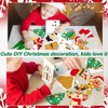 Qyeahkj 64 Sets Christmas Craft Kit for Kid Christmas DIY Art Ornaments Bulks, Make Your Own Santa Claus Tree Gingerbread House Reindeer Christmas Holiday Party Game Activity Supplies