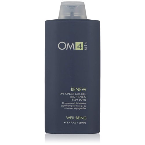 Organic Male OM4 Renew: Lime Ginger Glycolic Brightening Body Scrub - Mens Exfoliating bodycare w...