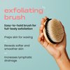 KoluaWax Exfoliating Brush, Body Scrubber for Wet or Dry Brushing, Waxing Prep for Skin and Ingrown Hair, Soft Bristle for Scrubbing, Lymphatic Drainage and Blood Circulation Improvement