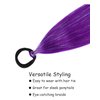 NOTICEME Violet Purple Ponytail Extension with Hair Tie, Crazy Hair Day Accessaries Colored Hair Extensinos for Kids, Festival Rave Hair Extensions, Kids Ponytail Extension 2 Packs 18 Inch