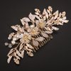 BERYUAN Wedding Bridal Rhinestone Pearls Hair Comb Silver Gold Flowers Leaves Wedding Hair Comb Bridal Hair Clips Flowers Wedding Hairpiece for Brides Bridesmaid (gold)