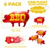 Cartoon Pig BBQ Party Balloons For Birthday Barbecue Picnic Cookout Fast Food Snacks Party Supplies, 6 Pack 4D Farm Animal Zoo BBQ Pig Foil Balloons For Wedding Baby Shower Summer Hawaiian