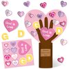 Haooryx Valentine’s Day Religious 3D Heart Tree Craft Kit - 28 Pack Make Your Own God is Love Heart Tree Decor DIY Christian Valentines Standing Handprint Tree Gift for Valentine's Day Party Supplies