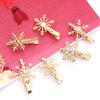 Christmas Snowflake Hair Clips Clear Crystal Rhinestone Snowflake Hair Barrettes Sparkly Winter Xmas Hairpins Metal Headpiece Hair Accessories for Women Girls (gold)