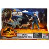 Mattel Jurassic World Dominion Human & Dino Action Figure Pack, Owen & Velociraptor Beta Figures & Accessories, Collectible Toy Dinosaur Set