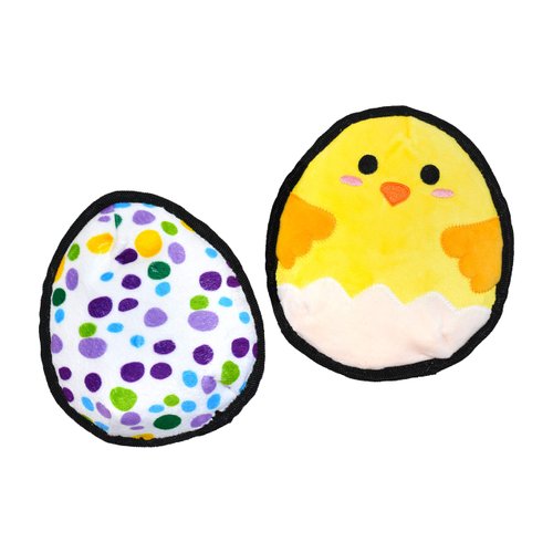 Patchwork Pet Chickadee Flat Duo Premium Dog Toy Soft Plush Eaer Egg and Chick 7 h