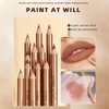 DENESTUP 12 pcs Lipstick Pencil Matte Lip Liner Set, Plump Nude Lip Shape No Smudge Longwear Non-sticky High Pigmented Natural Lip Gloss Primer Makeup (A)