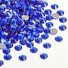 Beadsland 288pcs Flat Back Crystal Rhinestones Round Gems for Nail Art and Craft Glue Fix,Sapphire,SS34,7.1-7.3mm