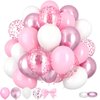60PCS Pink and White Balloons,12 inch Pink and White Balloon Arch Kit,Suitable for Confession Proposal Wedding Girl Birthday Baby Shower Party Decoration