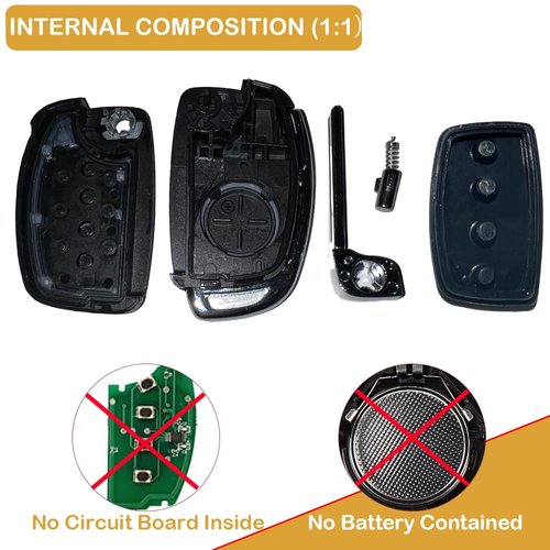 Key Fob Case for Hyundai Sonata Santa Fe Sport 2019 2018 2017 2016 2015 2014 2013 4 Buttons Keyless Entry Remote Control Folding Flip Car Key Fob Cover Shell Replacement with Insert Rubber Pad Keypad