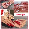qiipii 24 Styles Red Nail Rhinestones Multi-Shapes Ruby Red Rhinestones Big Gems Nail Charms Siam Red Round Beads K9 Glass Stones Diamonds Jewels Nail Art Flatback for Nails Face Eyes Makeup Crafts