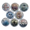 Beach Cabinet Knobs - Set of 8 Wooden Cabinet Knob Small Cabinet Drawer Knobs - Surf Shop Design - 1.5 x 1.5 Inches