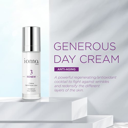 IOMA Paris - RENEW Generous Day Cream, Anti-Aging and Antioxidant Face Cream that Fights Wrinkles and Firms Skin, (30 ml)