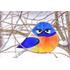 Lolitarcrafts Grumpy Owl Stained Glass Suncatcher Bluebird Stained Window Painting Bird Hanging