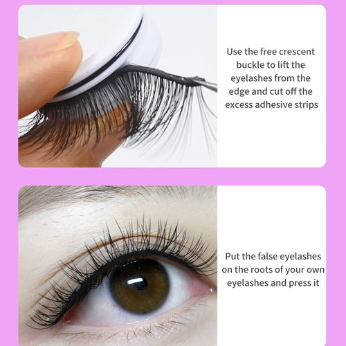 Bellelfin Self Adhesive False Eyelashes Reusable Fluffy Eyelashes Natural Look No Glue Self Adhesive Fake Eye Lashes Pack for Women Girls DIY Eyelash Extensions#01