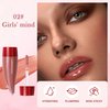 Juicy Lip Plumping Gloss, Orange Tinted Lip Gloss Lip Plumper, Hydrating Moisturizing Lip Tint Stain,Highly Pigmented High Shine Glossy Lip Oil, Long-Lasting Lip Gloss For Women Girls Dry Lip Care-02#