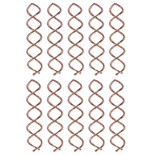 KALLORY Hair Clip, 10 Pcs Spiral Hair Pins, Twist Screw Hair Clips for Women Girls Bun Hair Style DIY (Rose Gold)