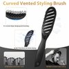 DUAIU 7Pcs Men's Hair Styling Set: Vent Brush, Round Brush, Wide-tooth Comb, Texture Comb for Blow Drying, Detangling, Grooming, and Hairdressing