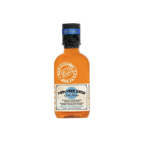 18.21 Man Made Original Absolute Mahogany 3-in-1 Body Wash, Shampoo, & Conditioner for Men, All Hair & Skin Types, Strengthens and Moisturizes in a Manly Aroma, 3.4oz