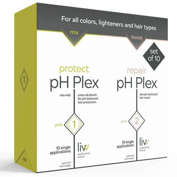 pH Plex Steps 1&2 Protect & Repair Hair Care Treatment - Use with Home Hair Color & Bleach Products - Salon Quality Professional Results at Home - Value Pack (10 Sachets of Steps 1 & 2)