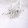 Jumwrit Wedding Flower Hair Comb Rhinestone Hair Comb with Leaves Bridal Hair Accessories Headpiece for Women Wedding（Silver）