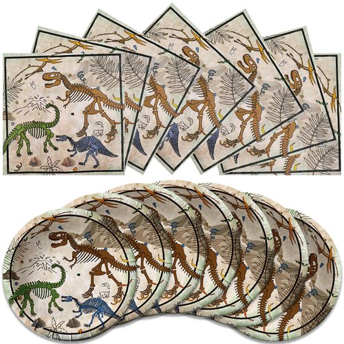 40Pcs Dinosaur Birthday Party Supplies-Party Decorations Tableware For Kids, Plate, Napkin Party Decorations Dinnerware