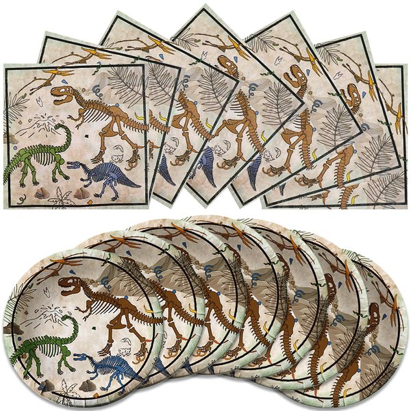 40Pcs Dinosaur Birthday Party Supplies-Party Decorations Tableware For Kids, Plate, Napkin Party Decorations Dinnerware
