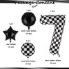 40 Inch Checkered Number Balloon 7 Black and White Race Car Birthday Balloons Baby Hippie Smile Party Shower Boys 7th Birthday Race Car Theme Party Decor Supplies 5 Pcs
