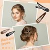 80 Pcs 2.7" Big Metal No Slip Snap Hair Barrettes and Pins for Women, Girls, and Teens - Hair Accessories Gift Set (Black, Brown)
