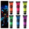 Glow in the Dark Face Body Paint,Blacklight Neon Halloween Face Paint,Neon Fluorescent Body Paint for Halloween Festivals Stage Christmas Party and Events,Set of 6 Tubes