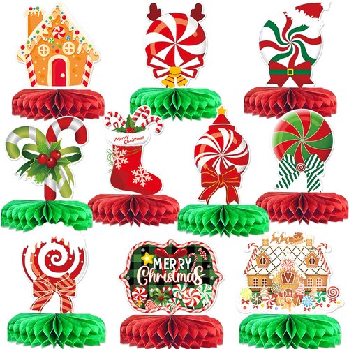 Candy Cane Christmas Party Decorations Christmas Honeycomb Centerpieces Candy Cane Party Supplies...