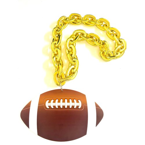 GZYSSL 9"Jumbo Sports Football Party Brown Beads Necklaces Football Sport Events Team Fan Chain Party Supplies