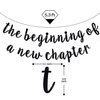 The Beginning of a New Chapter Banner, Farewell Party Decorations, 2025 Graduation Banner, Engagement Baby Shower New Home Job Change Party Decorations Black Glitter