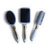 BeaverStrong 3Pcs Luxury Hair Brush Set, Premium Style Round Oval and Paddle Hair Brushes for All Hair Types (Ivory White)