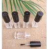 Ebonee 5ml Transparent Empty DIY Nail Polish Bottles Containers for Nail Art Sample, Clear Glass Square Refillable Nail Polish Bottles with Cap and Soft Brush (6 Pack)