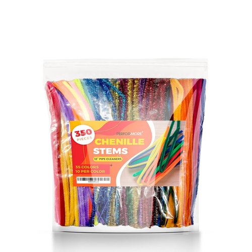 Performore 350 Pieces Thick Pipe Cleaners 35 Colors Pipe Cleaner Chenille Stems - 10 per Color for Children’s Arts and Crafts, Easy to Bend Twist and Cut, Reusable & Flexible Wires DIY Craft Supplies