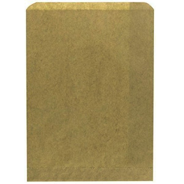 N'icePackaging 50 Qty 10" x 12.5" Brown Kraft Flat Plain Paper Gift Bags or Patterned Decorative Bags for candy, cookies, merchandise, pens, Party favors, showers, holidays, events and gifts
