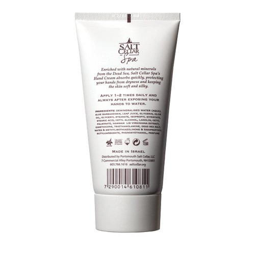 Salt Cellar Spa Dead Sea Mineral Hand Cream, Moisturizer Lotion for Dry, Cracked Skin Enriched with Glycerin, Olive Oil, Paraben Free, Fast Absorbing, 5.1 FL oz (150 ml)