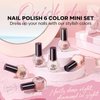 modelones Nail Polish Set 6 Colors Neutral Nude Nail Polish Bubble Bath Quick Dry Skin Tone Glitter Nail Polish Finger Nail Polish Bulk Manicure Diy Nail Art Salon Home Gift For Women Mom Girl
