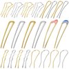 Ysleen 22 Pieces Metal U Shaped Hairpin Hair Fork Barrettes Bun Updo Hair Stick French Hair Pin Gold Silver Chignon Pin Hair Bun Accessories DIY Handmade Hair Clips for Women Girls Ladies, 6 Styles