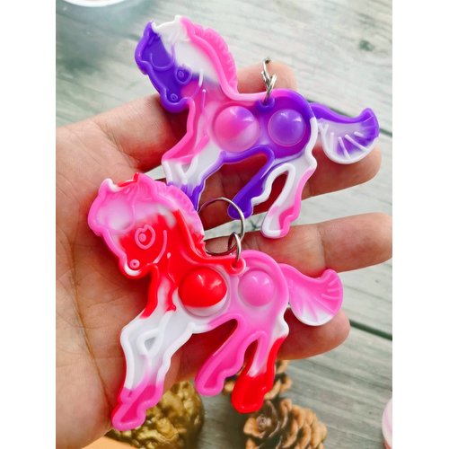 Roaqua 20 Packs Small Horse Mini Pop Fidget, Autism Sensory Birthday Birthday Party Favors Gifts for School Classroom, Adult and Kids