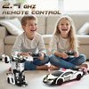 Getatoy Remote Control Car Transformer Toys for Boy 4-6 Years Old: One-Button Transforming Police Car with LED Light & 360° Rotation Drifting 2.4 Ghz Robot RC Car Christmas Birthday Gift Idea for Kids