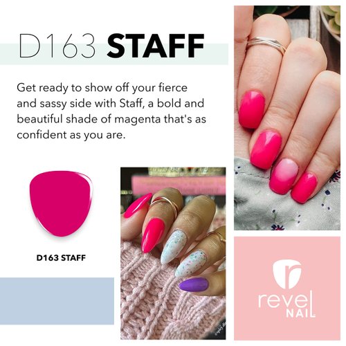 Revel Nail Dip Powder - Pink Powder Dip Nail Polish, Chip Resistant Dip Nail Powder with Vitamin E and Calcium, DIY Manicure, Staff
