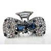 Generic Medium blue or smoke gray crystal bow metal hair claw clip bridal clip (Primary color: Blue)
