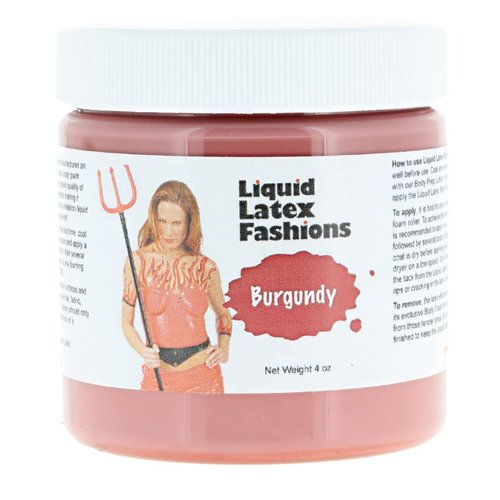 Burgundy 4 Oz - Liquid Latex Body Paint, Ammonia Free No Odor, Easy On and Off, Cosplay Makeup, Creates Professional Monster, Zombie Arts