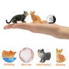 Toymany 8PCS Grey & Orange Cat Figurines Set, Realistic Cat Figures Kitten Toys, Cat Cake Toppers Christmas Birthday Gift for Kids Children